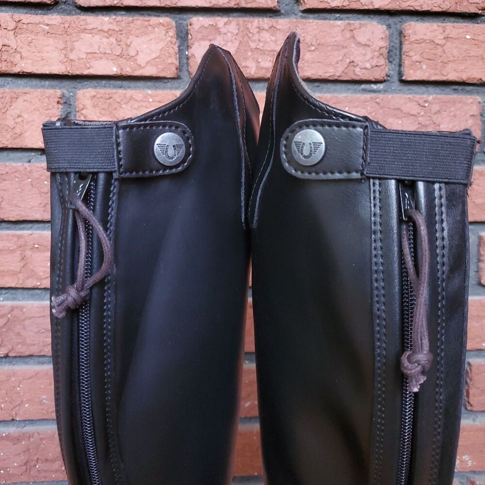 TuffRider Tall Riding Boots Womens 8 Ladies Starter Back Zip Field Black 3052-R - Picture 4 of 16
